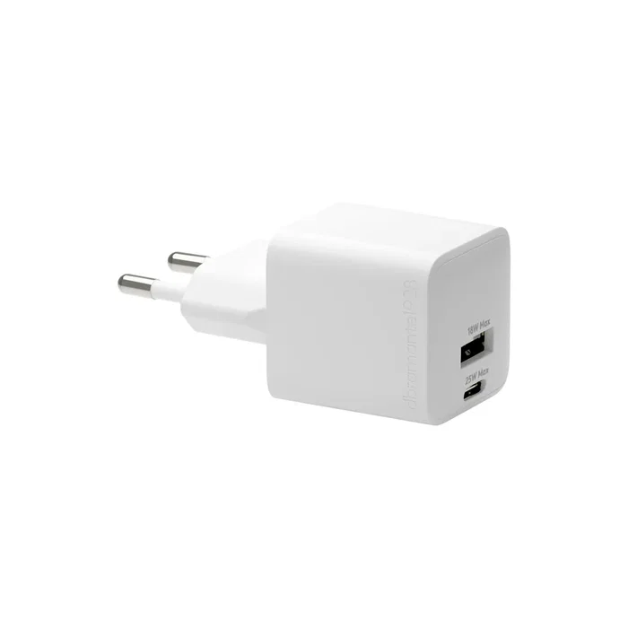 DBramante1928 CH18EUWH7095 Adaptador Cargador USB-C 25W, 1 USB-C + 1 USB-A, Blanco, Clavija EU, Entrada 110-240V, para Dispositivos Móviles