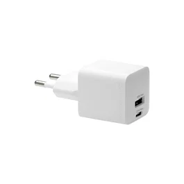 DBramante1928 CH18EUWH7095 Adaptador Cargador USB-C 25W, 1 USB-C + 1 USB-A, Blanco, Clavija EU, Entrada 110-240V, para Dispositivos Móviles