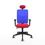 PIQUERAS Y CRESPO Silla de oficina Motilla con mecanismo Sincro/Traslack, Rojo y Azul