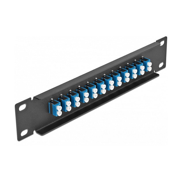 DeLOCK Panel de parcheo LWL 12 puertos LC Duplex 10 pulgadas negro