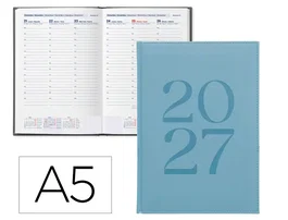 Liderpapel Agenda de oficina 2027 A5 semana vista celeste