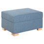 DKD Home Decor Reposapiés de Poliéster Azul con Almacenaje Interior