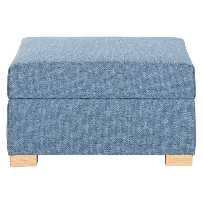 DKD Home Decor Reposapiés de Poliéster Azul con Almacenaje Interior DKD Home Decor Reposapiés de Poliéster Azul con Almacenaje Interior