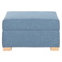 DKD Home Decor Reposapiés de Poliéster Azul con Almacenaje Interior