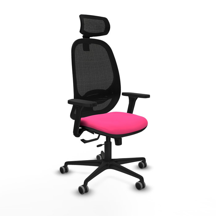 PIQUERAS Y CRESPO Silla de oficina Cilanco Rosa con Malla Negra PIQUERAS Y CRESPO Silla de oficina Cilanco Rosa con Malla Negra