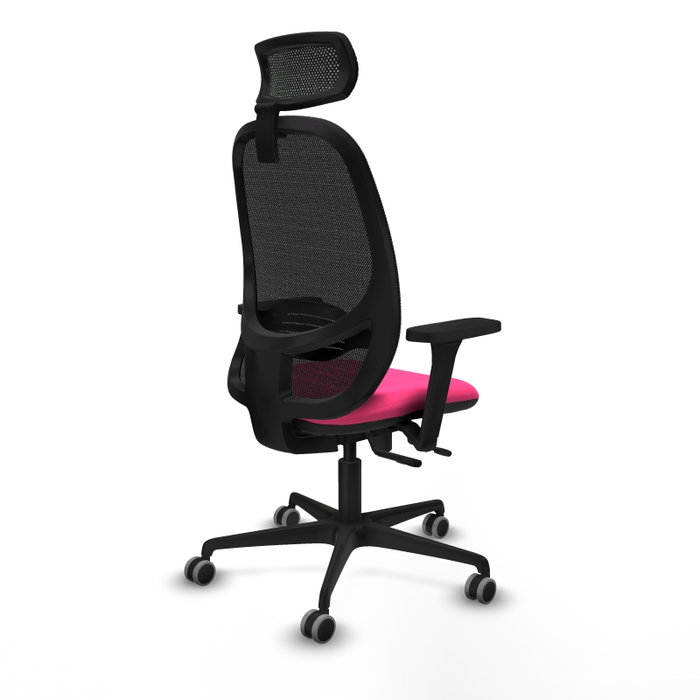 PIQUERAS Y CRESPO Silla de oficina Cilanco Rosa con Malla Negra PIQUERAS Y CRESPO Silla de oficina Cilanco Rosa con Malla Negra