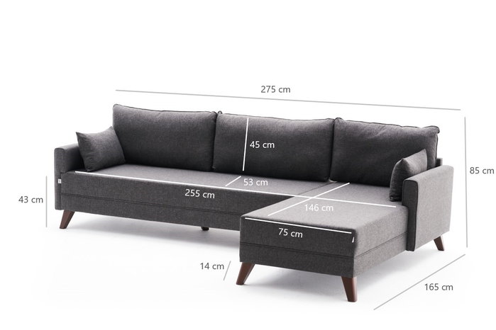 Atelier Del Sofa Sofá Esquinero Derecho Anthracite
