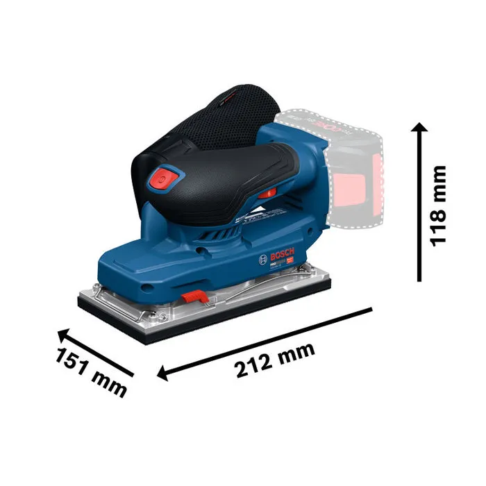 Bosch Professional Lijadora Orbital Inalámbrica GSS18V-18 con Bolsa para Polvo y Hoja Abrasiva, Herramienta Eléctrica