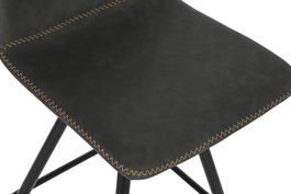 DKD Home Decor Taburete Gris Oscuro Negro Metal PU 50 x 93 x 41 cm (2 Unidades)
