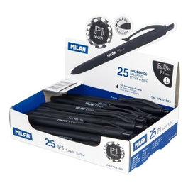 Milan P1 Touch Negro Bolígrafo Retráctil (Set de 25 unidades)