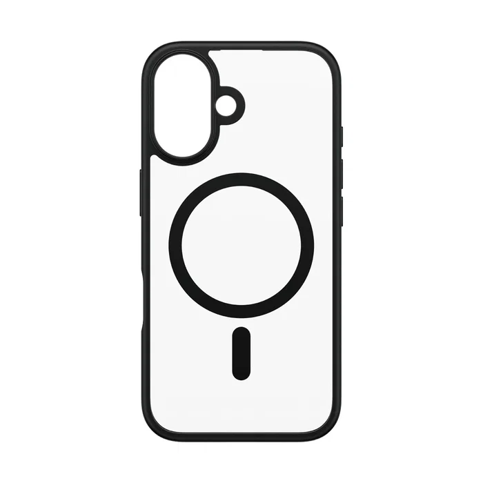 PanzerGlass® HardCase Transparent w. Black MagSafe & Frame iPhone 16, Funda Negra, MagSafe Compatible, Certificada MIL-STD-810H, Material 100% Reciclado