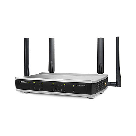 LANCOM 1800EF-5G Router VPN 5G/LTE con 4 Antenas Externas SMA, 4 Puertos Gigabit LAN, USB-C, MicroSIM, BGP/OSPF