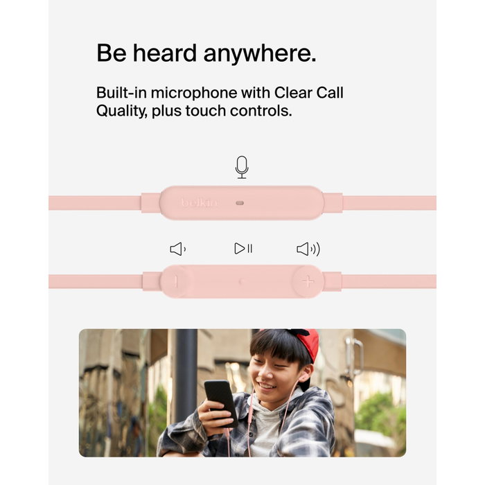 Belkin Rockstar In-Ear USB-C Rosa G3H0002HQPKV2 Belkin Rockstar In-Ear USB-C Rosa G3H0002HQPKV2