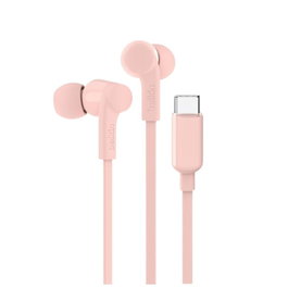 Belkin G3H0002HQPKV2 Auriculares con Cable USB-C, Audio Alta Fidelidad 10 mm, Micrófono Integrado, Resistencia IPX5, Incluye 5 Puntas de Silicona (Rosa)