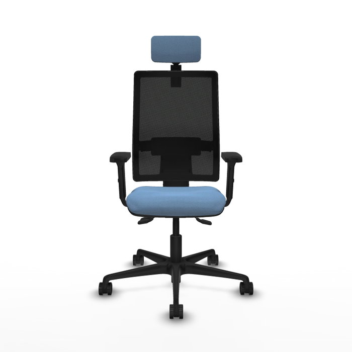 PIQUERAS Y CRESPO Silla de oficina Bormate con mecanismo Asincro, Azul cielo y Negro