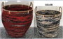 DKD Home Decor Set de 3 Cestas de Ratán Negro 52x52x60 cm