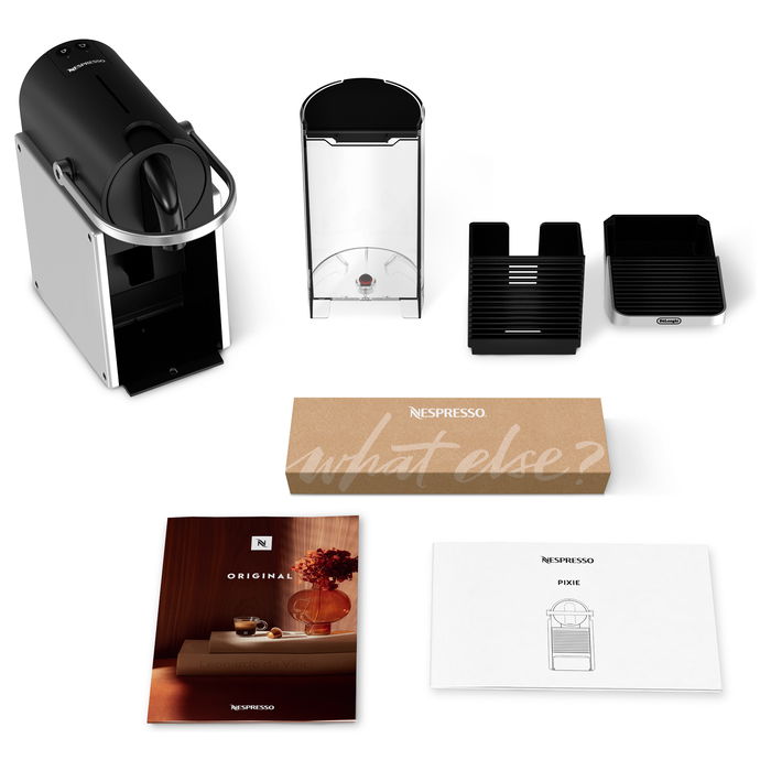 DeLonghi Cafetera Nespresso Pixie EN127.BL Plata/Negro