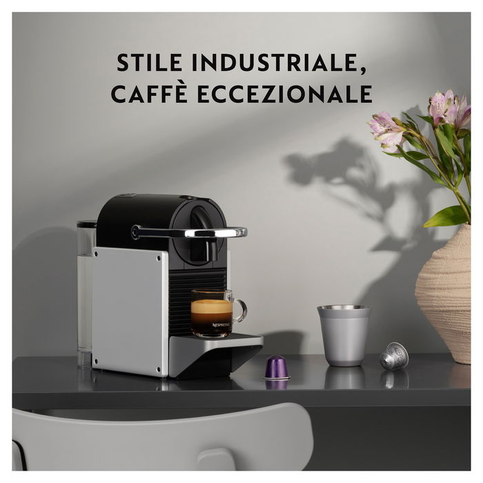 DeLonghi Cafetera Nespresso Pixie EN127.BL Plata/Negro