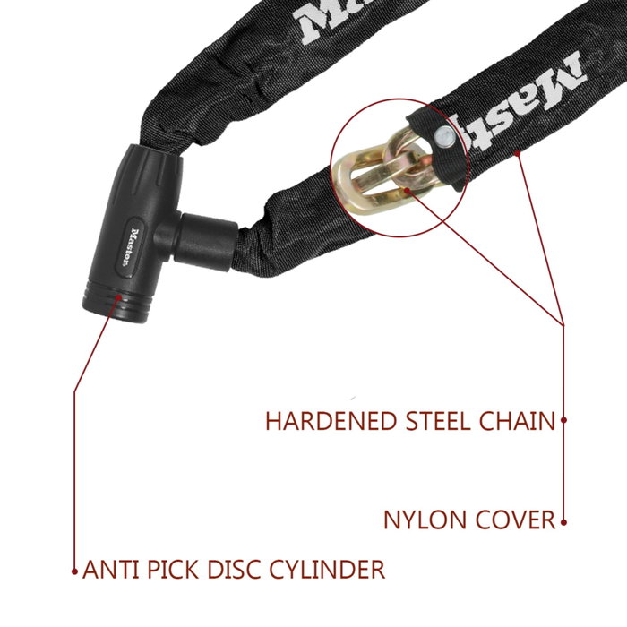 Master Lock Cadena para candado de bicicleta de 90 cm en acero cementado Master Lock Cadena para candado de bicicleta de 90 cm en acero cementado