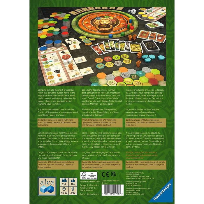 Ravensburger Castles of Tuscany - Juego de Mesa Estratégico - Diseñado por Stefan Feld - Estrategia y Desarrollo Territorial en la Toscana Renacentista