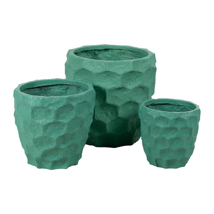 Macetero Turquesa Resina Decoración 49 X 49 X 49 cm