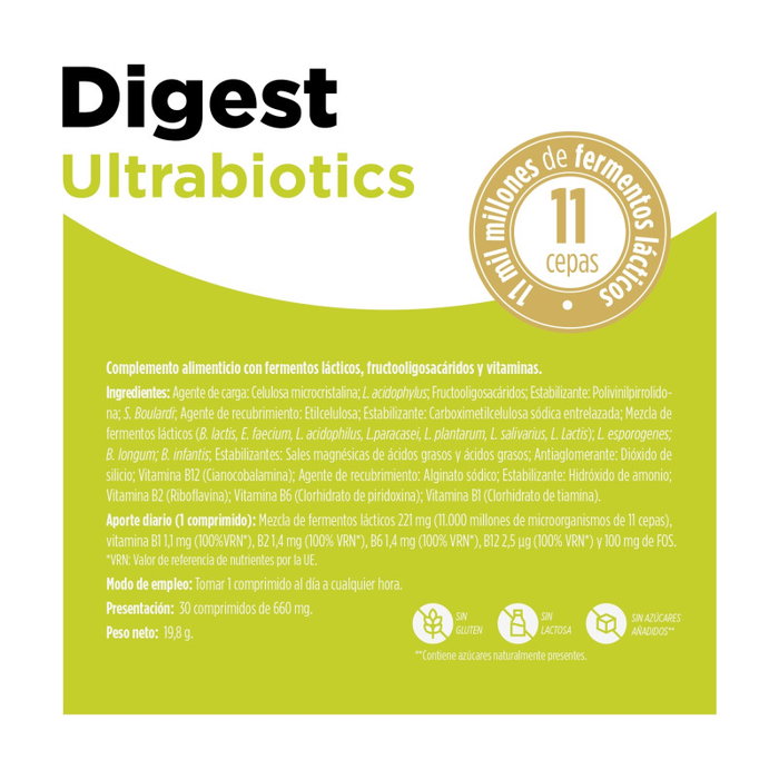 ELADIET Digest Ultrabiotics 30 comprimidos