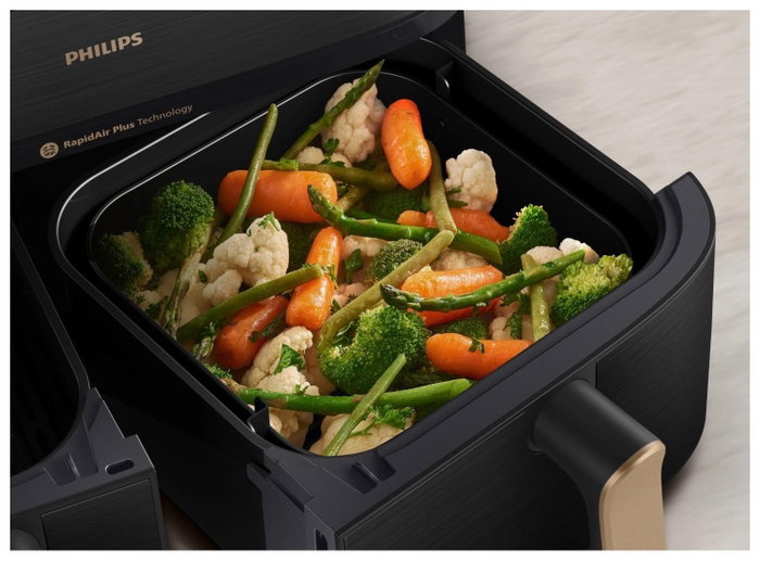 Philips NA552/00 5000 Series Dual Steam Airfryer, 9 L, Negro