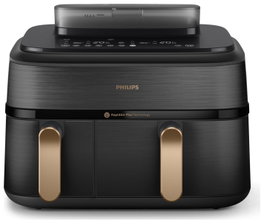 Philips NA552/00 5000 Series Dual Steam Airfryer, 9 L, Negro