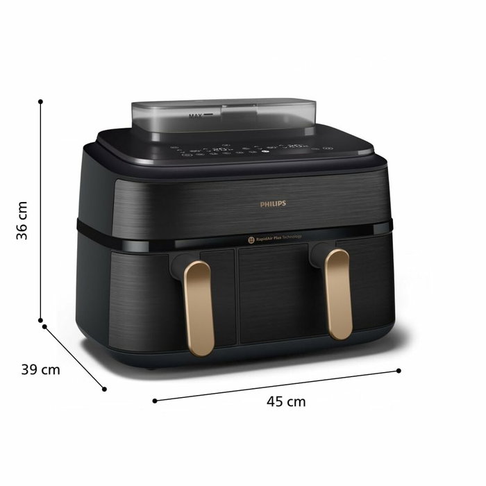 Philips NA552/00 5000 Series Dual Steam Airfryer, 9 L, Negro