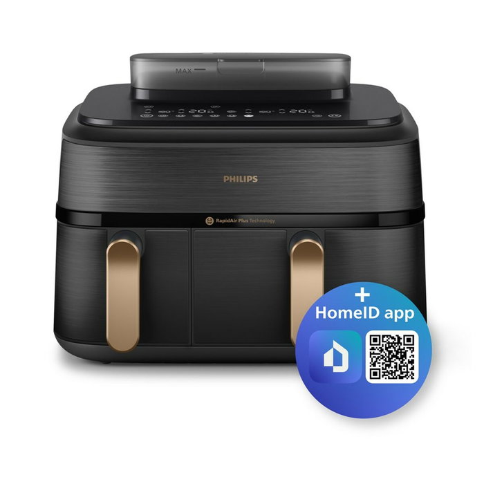 Philips NA552/00 5000 Series Dual Steam Airfryer, 9 L, Negro