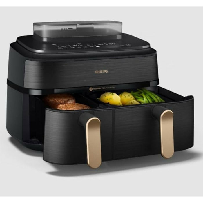 Philips NA552/00 5000 Series Dual Steam Airfryer, 9 L, Negro