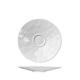 SUMMA Platillo Plano 17 cm de la Colección Diamond en Porcelana Blanca Marfil, Grabado - 17 cm de Diámetro (Set de 6)