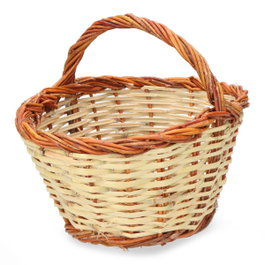 Basics Cesta de caña 30x22x15 cm con asa de 23 cm