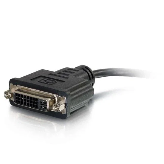 C2G 41352 Adaptador HDMI a DVI-D, Convertidor de Video HDMI Macho a DVI-D Hembra, Cable de 0.203 m, Resolución Hasta 1920x1200, Negro