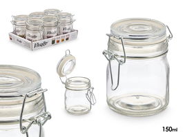 Vivalto Tarro Cristal Redondo Hermético 150 ml 9 x 9.5 x 6.5 cm (Set de 24)