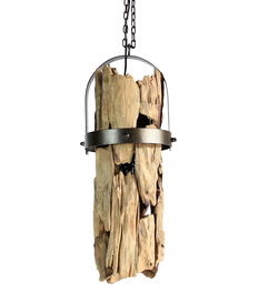 DKD Home Decor Lámpara Techo Item Home Teca y Hierro 30 x 40 x 160 cm