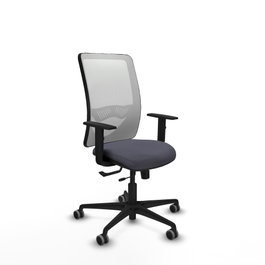 PIQUERAS Y CRESPO Silla de oficina Zulema con mecanismo Sincro/Traslack, Gris oscuro y Blanco