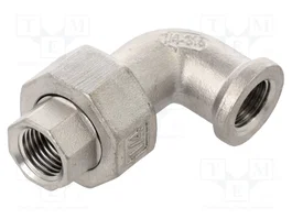 GEBO Codo de 90° Serie G316 Conector Doble Cono Hembra-Hembra de Acero Inoxidable