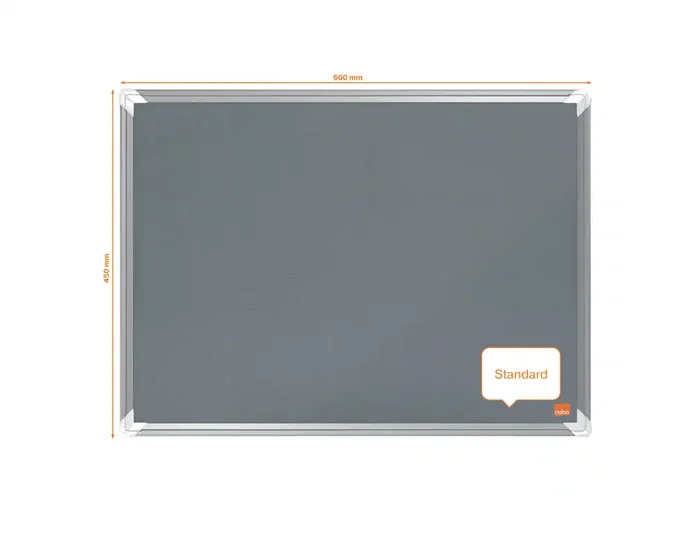 Nobo Tablero de anuncios Premium Plus Ecolabel fieltro gris, marco aluminio 600x450 mm Nobo Tablero de anuncios Premium Plus Ecolabel fieltro gris, marco aluminio 600x450 mm