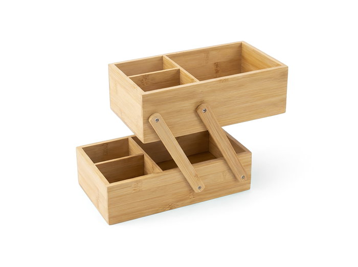 Inde Organizador de Bambú 2 Niveles (Pack de 6 Unidades) 25,9 x 16,8 x 16,3 cm
