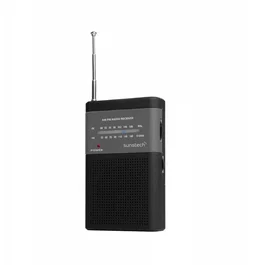 SUNSTECH RPS42BLISBK Radio de Bolsillo Analógica AM/FM con Altavoz y Antena Telescópica