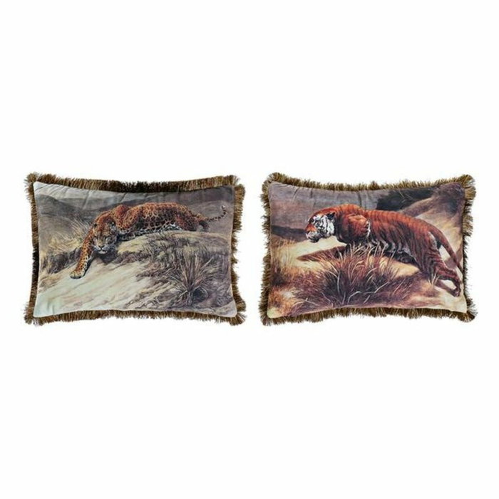 DKD Home Decor Surtido de 2 Cojines Salvaje 60x40 cm Poliéster