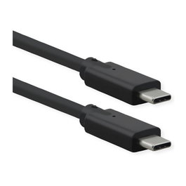 ROLINE Cable USB 3.2 Gen 2x2 USB C a USB C de 1,5 m, 20 Gbit/s, Negro