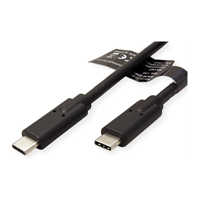 ROLINE Cable USB 3.2 Gen 2x2 USB C a USB C de 1,5 m, 20 Gbit/s, Negro ROLINE Cable USB 3.2 Gen 2x2 USB C a USB C de 1,5 m, 20 Gbit/s, Negro