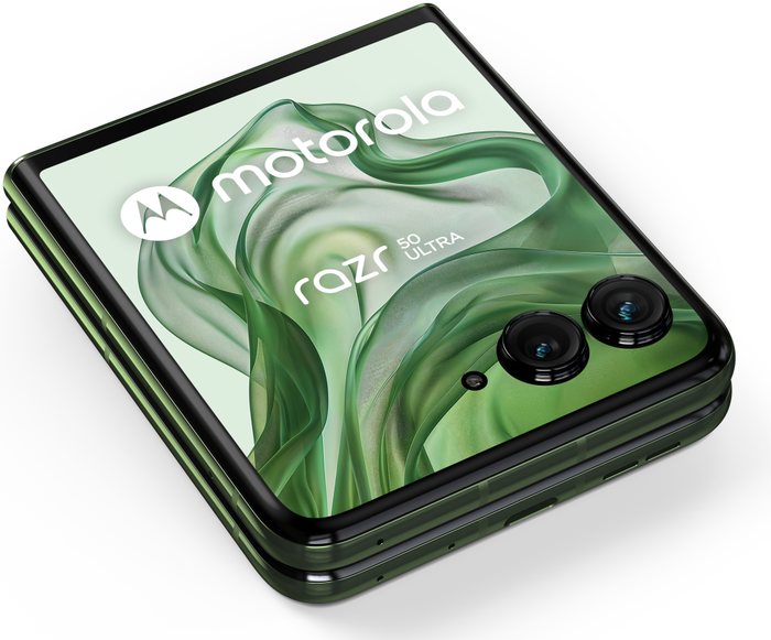 Motorola razr 50 Ultra - Smartphone Plegable 6.9" OLED 165Hz, 512GB 12GB RAM, 5G, Snapdragon 8s Gen 3, Cámara 50MP, Batería 4000mAh, Carga 45W, Android 14, Verde