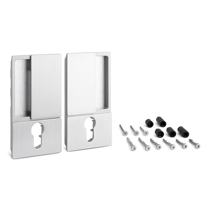 CERRAD/PICAP. MAGNETICOS Manilla Wave para Puerta Batiente con Cerradura Cilíndrica Diseño Enrasado Cromo Cepillado CERRAD/PICAP. MAGNETICOS Manilla Wave para Puerta Batiente con Cerradura Cilíndrica Diseño Enrasado Cromo Cepillado