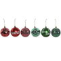 DKD Home Decor Set de 12 Bolas de Decoración Navideña Rojo y Verde
