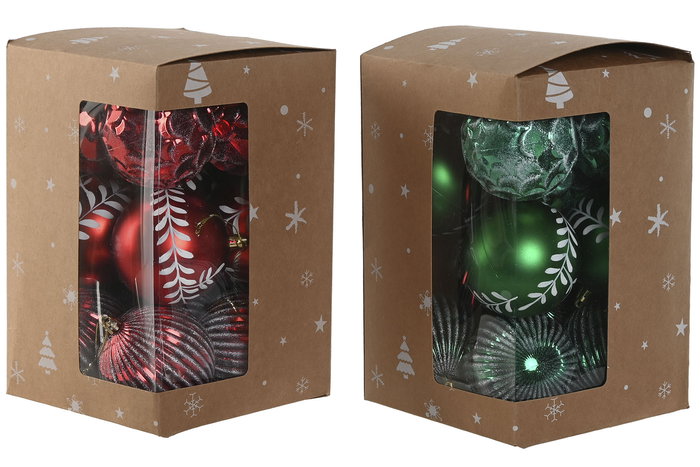 DKD Home Decor Bola Decoracion Navidad Tradicional Rojo Verde Set de 12 16 x 24 x 16 cm (2 Unidades)