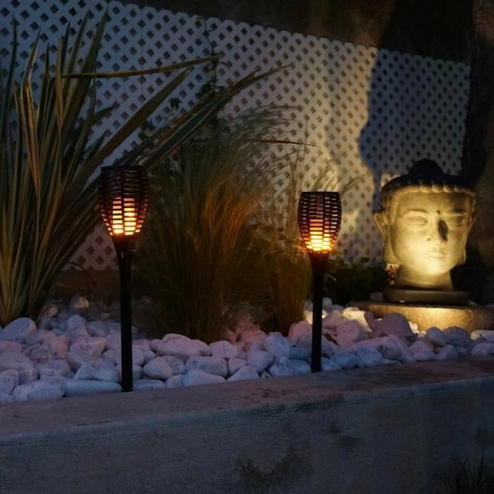 Lumi Jardin Conjunto de 2 mini linternas solares Maity Sun - Efecto de llama - Blanco cálido