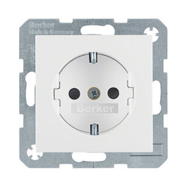 BERKER Hager 4723 89 89 Enchufe Schuko Blanco Duroplast, Lote de 10 Unidades